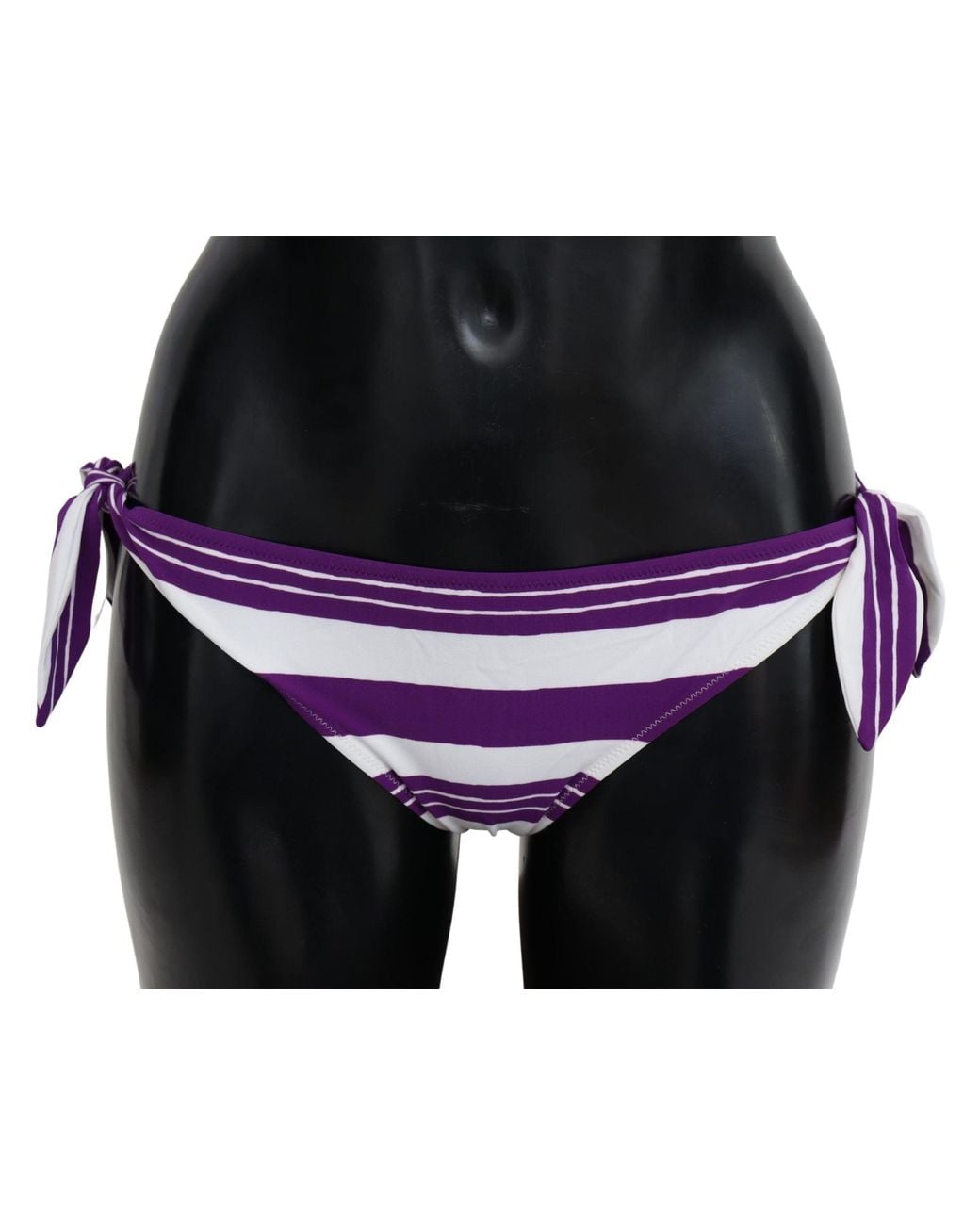 Dolce & Gabbana Black Chic Striped Bikini Bottom