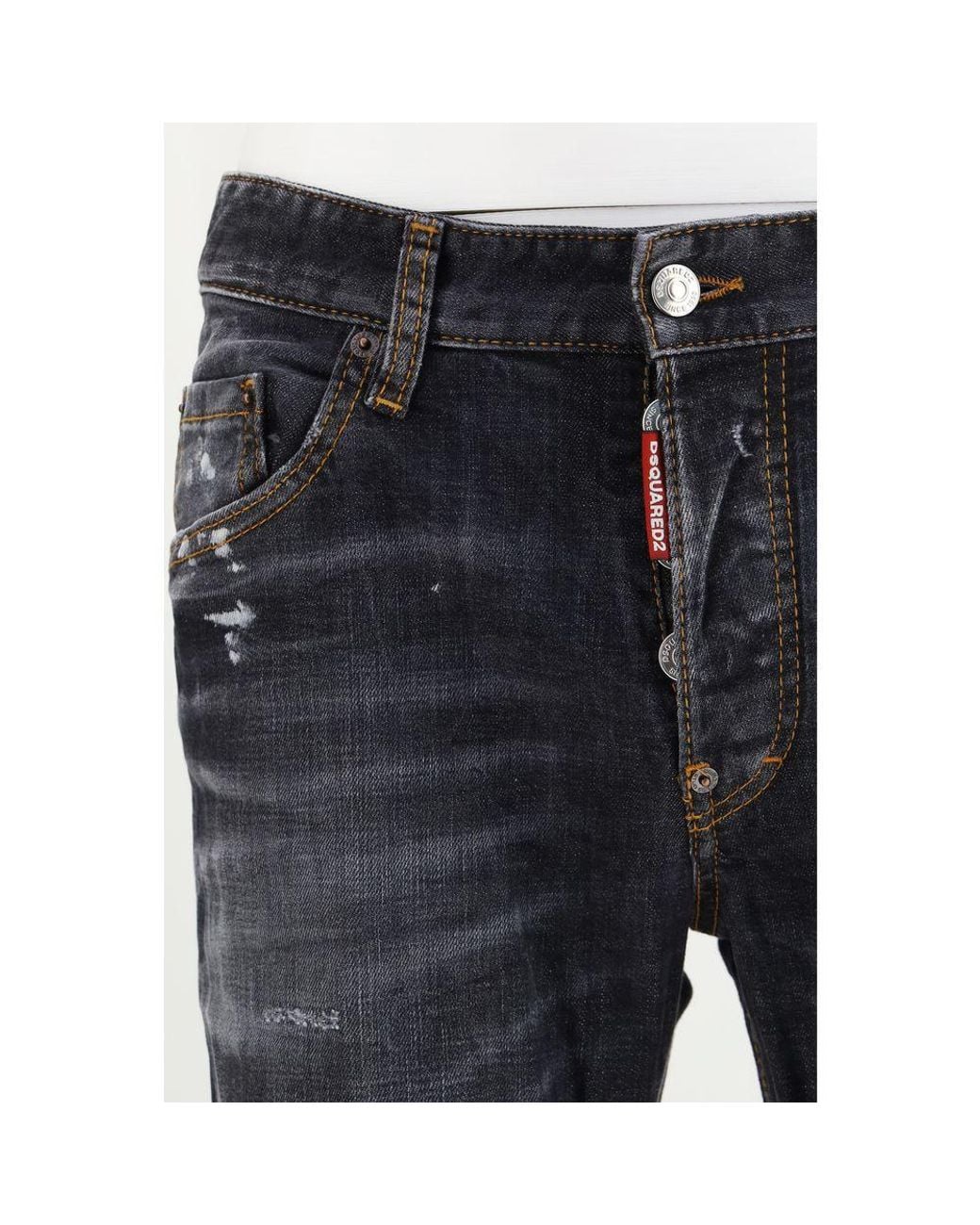 DSquared² Blue Black Cotton Skinny Jeans for men