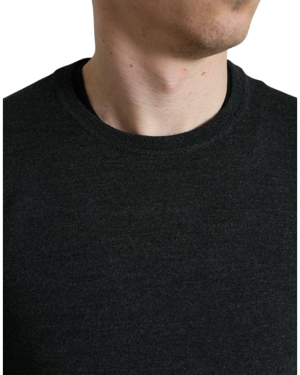 Dolce & Gabbana Black Elegant Wool Pullover Sweater for men