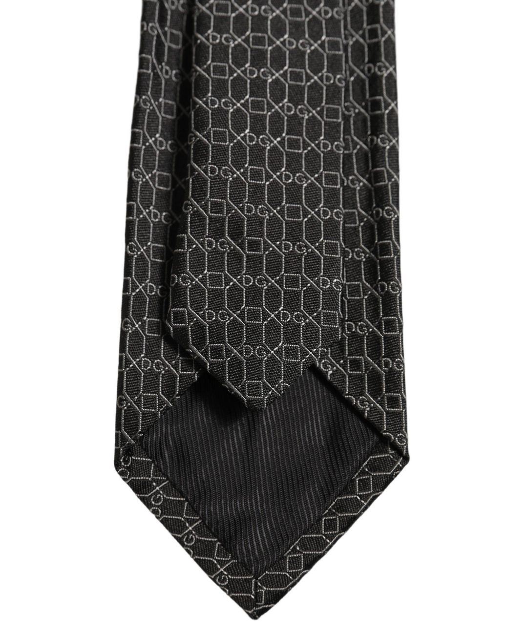 Dolce & Gabbana Black Silk Dg Monogram Adjustable 'Sd Neckmen's Tie for men