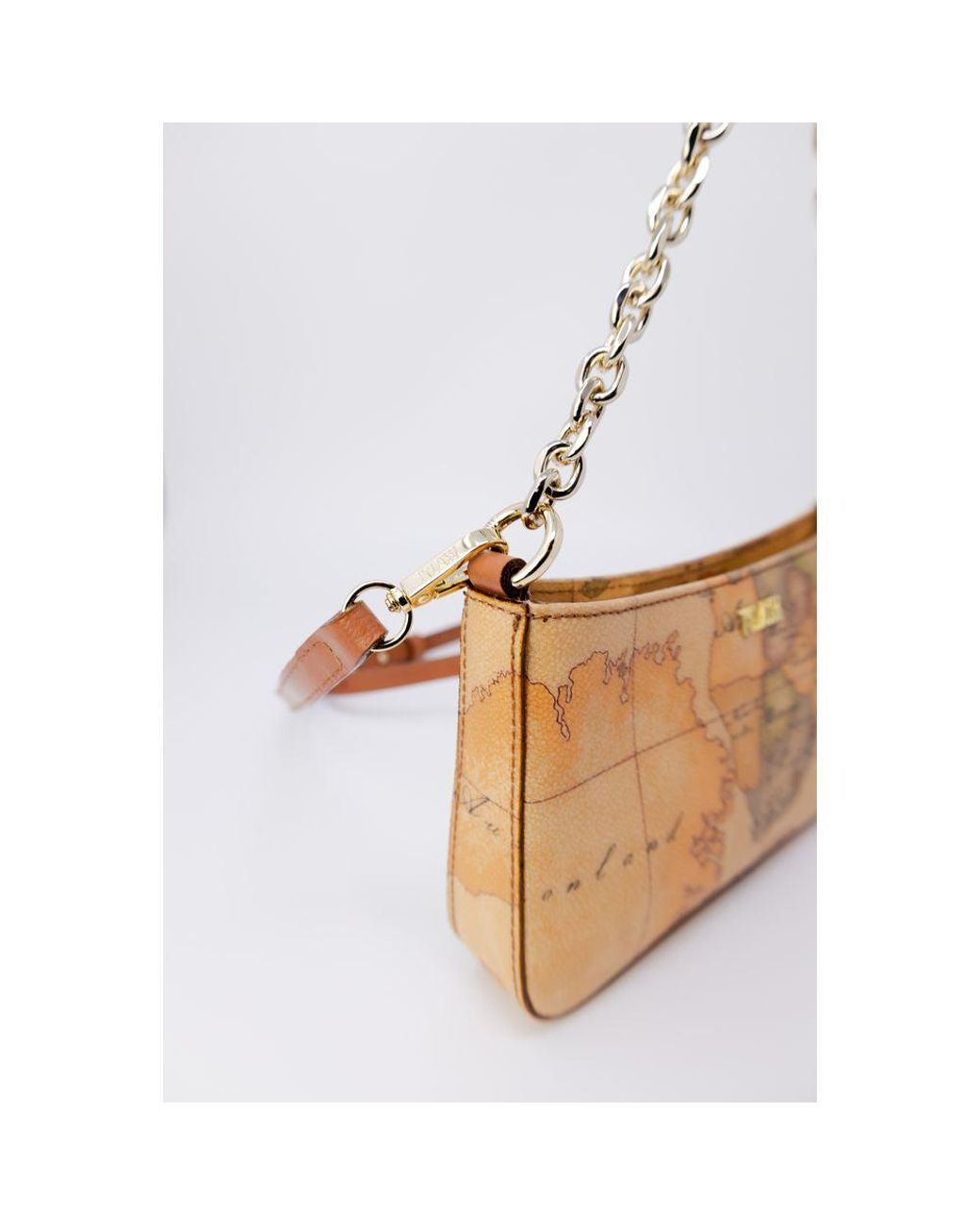 Alviero Martini 1A Classe Metallic Beige Cotton Handbag