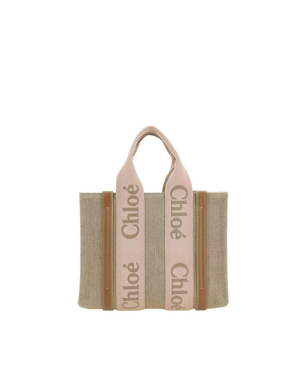 Chloé Natural Beige Linen Handbag