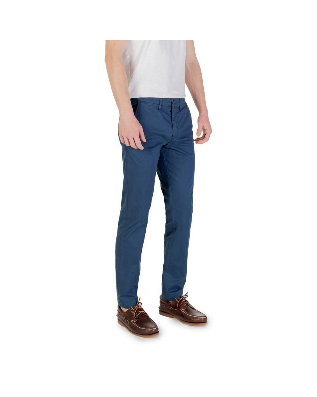 Borghese Blue Cotton Skinny Pants for men