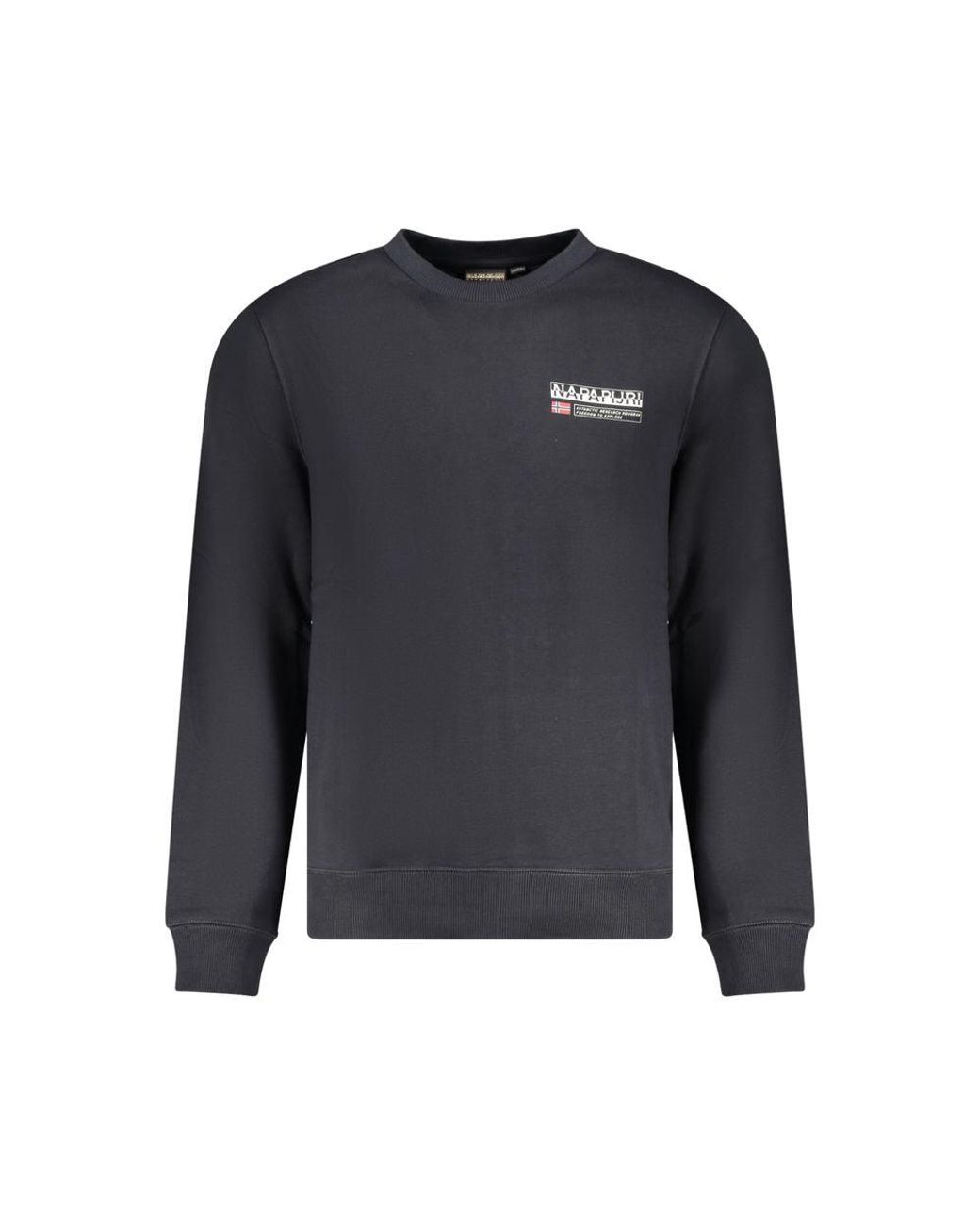 Napapijri Blue Black Cotton Mens Sweatshirt for men