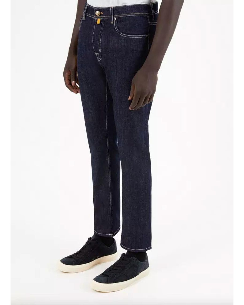 Jacob Cohen Blue Italian Crafted Bandana Detail Jeans for men