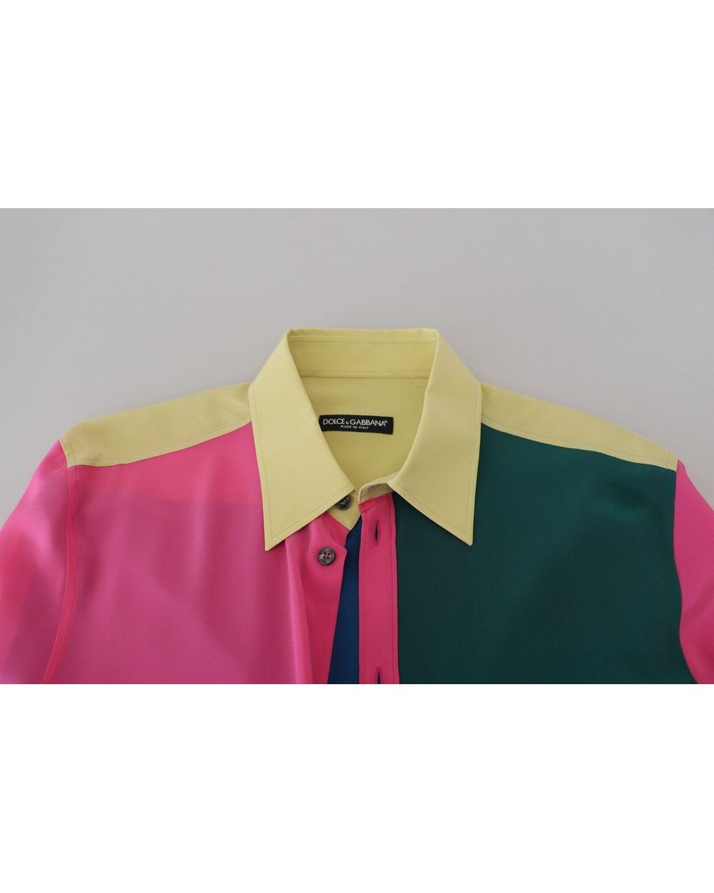 Dolce & Gabbana Pink Elegant Silk Button-Down Shirt for men