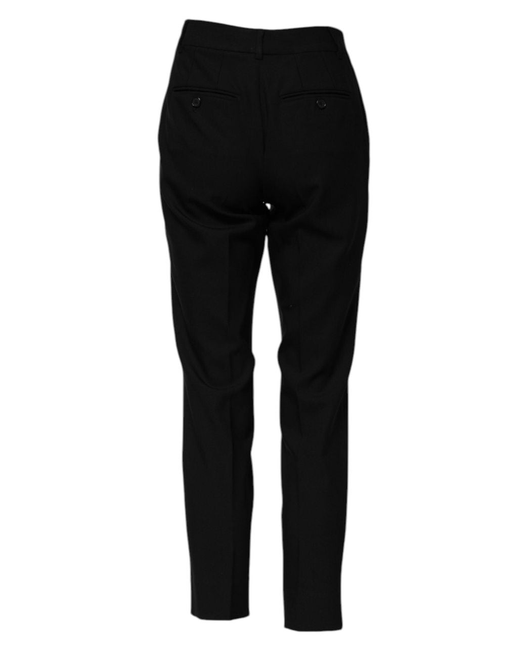 Dolce & Gabbana Black Elegant Tapered Virgin Wool Trousers