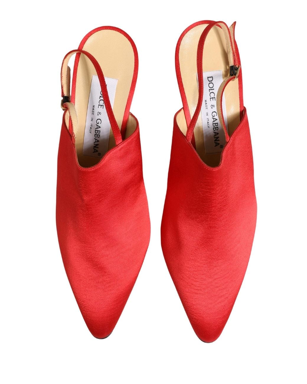 Dolce & Gabbana Pink Red Suede Heel Slingback Shoes