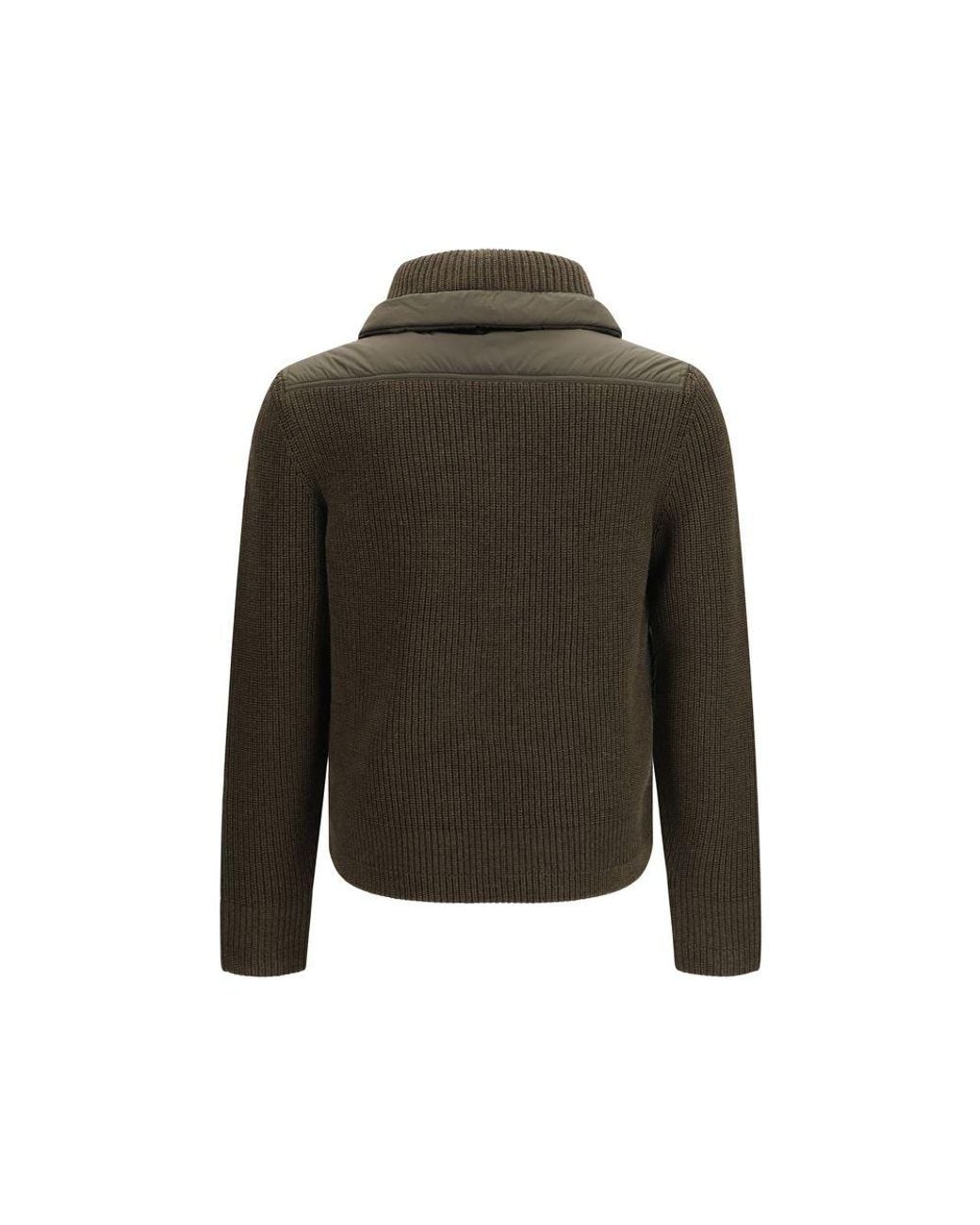 Moncler Green Brown Wool Oves Aries Sweatshirt for men