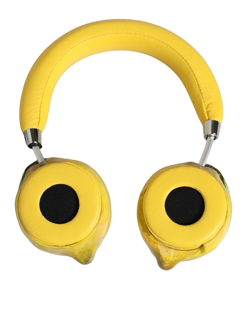 Dolce & Gabbana Yellow Vibrant Lemon Leather Headset Headphones