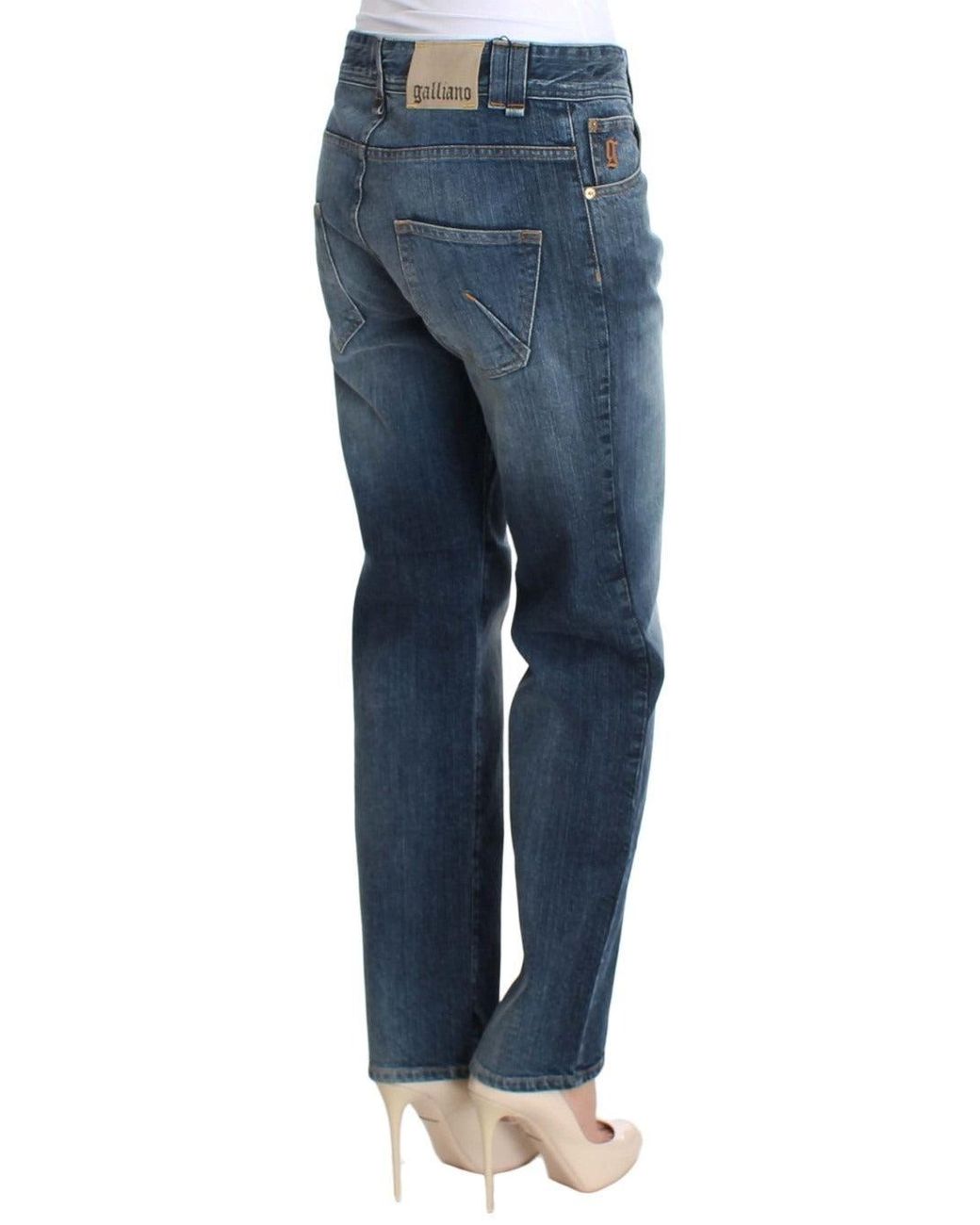 John Galliano Blue Wash Relaxed Fit Cotton Stretch Denim Jeans