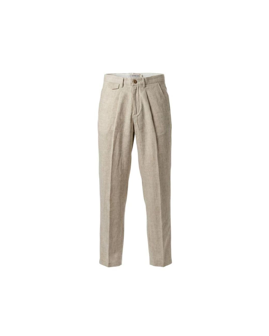 Gianni Lupo Natural Linen Casual Pants for men