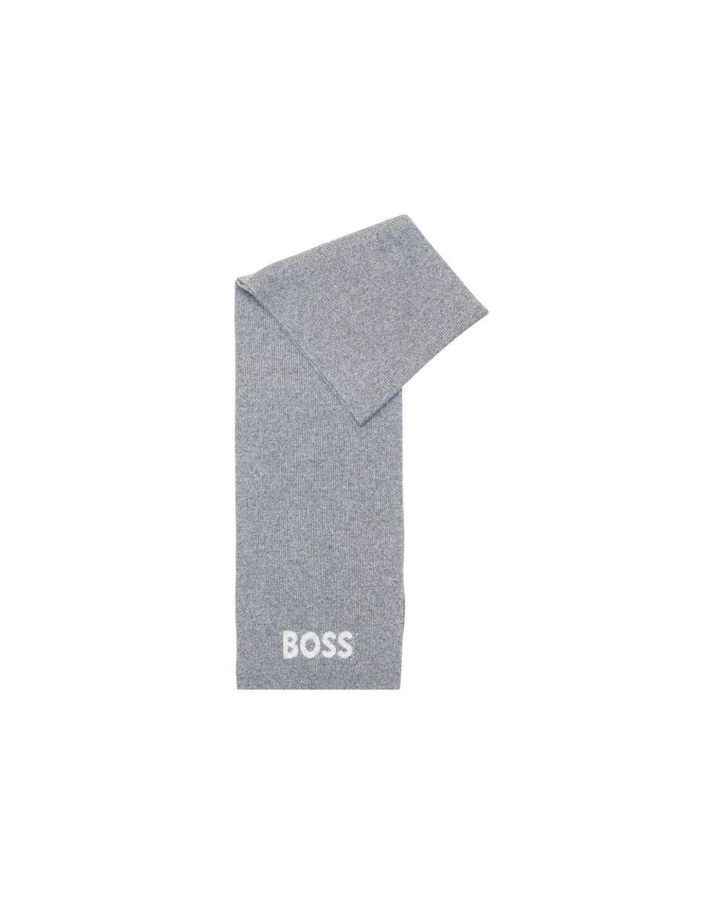 Boss Gray Polyacrylic Scarf for men
