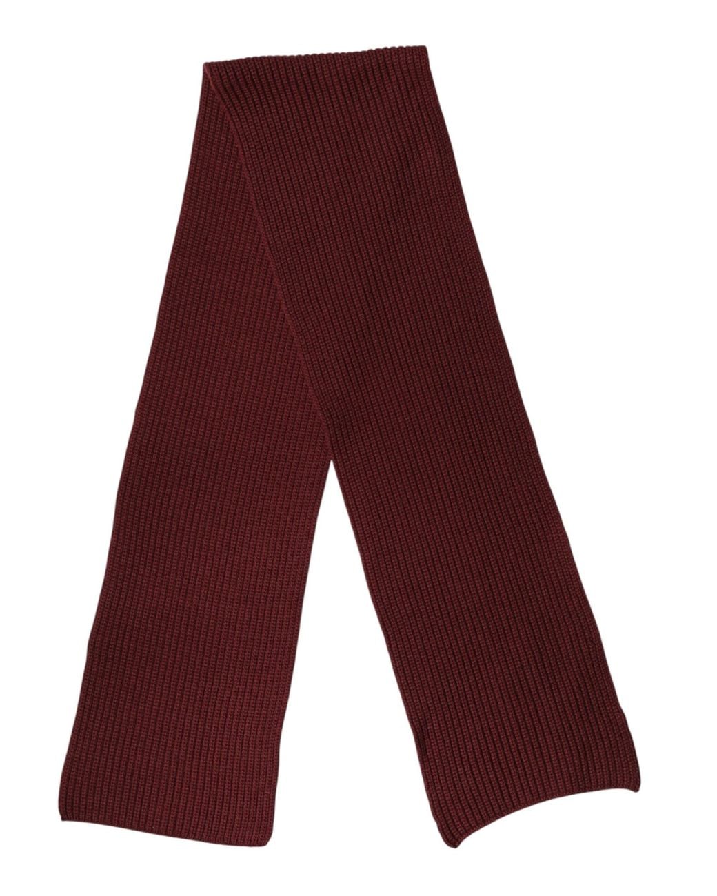Dolce & Gabbana Red Cashmere Knitted Neckwrap Shawl Scarf for men