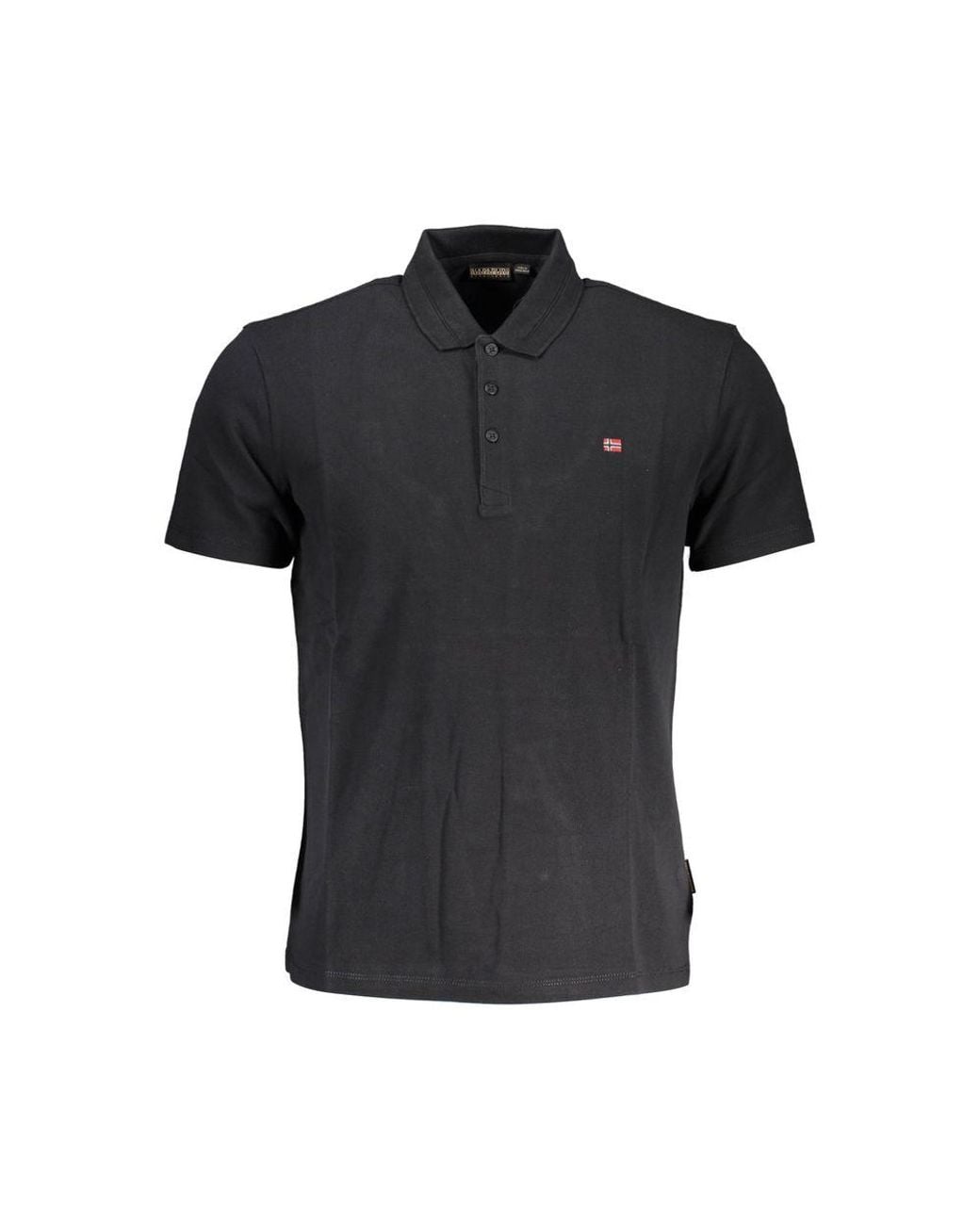 Napapijri Black Cotton Polo Shirt for men