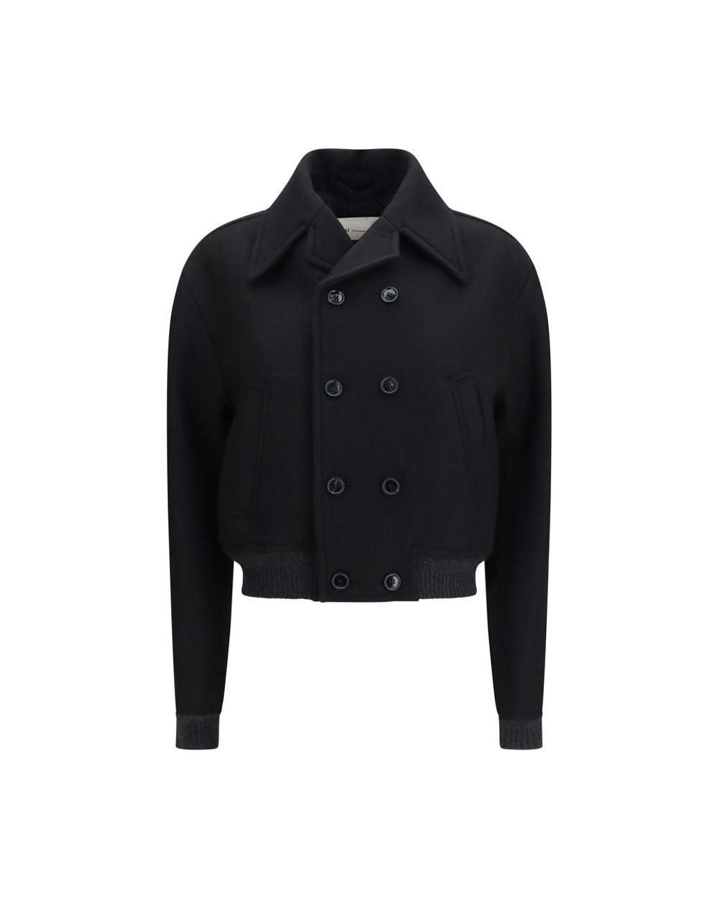 AMI Black Wool Oves Aries Bomber