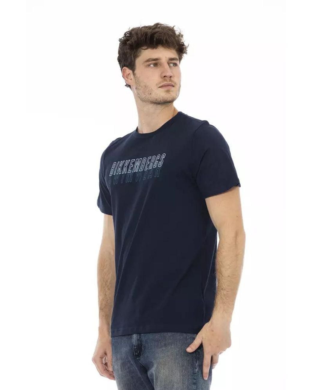 Bikkembergs Blue Cotton T-Shirt for men