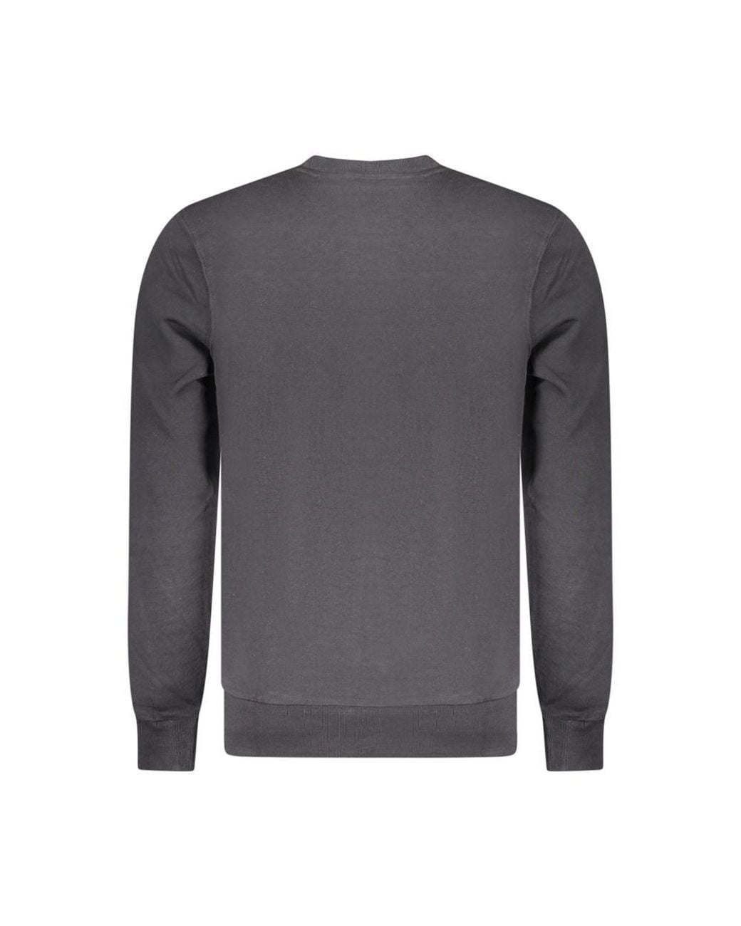 North Sails Gray Black Cotton Men Sweatshirt for men