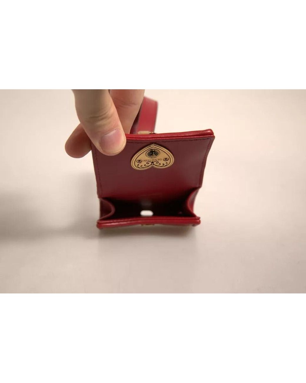 Dolce & Gabbana White Black Leather Devotion Heart Strap Airpod Case