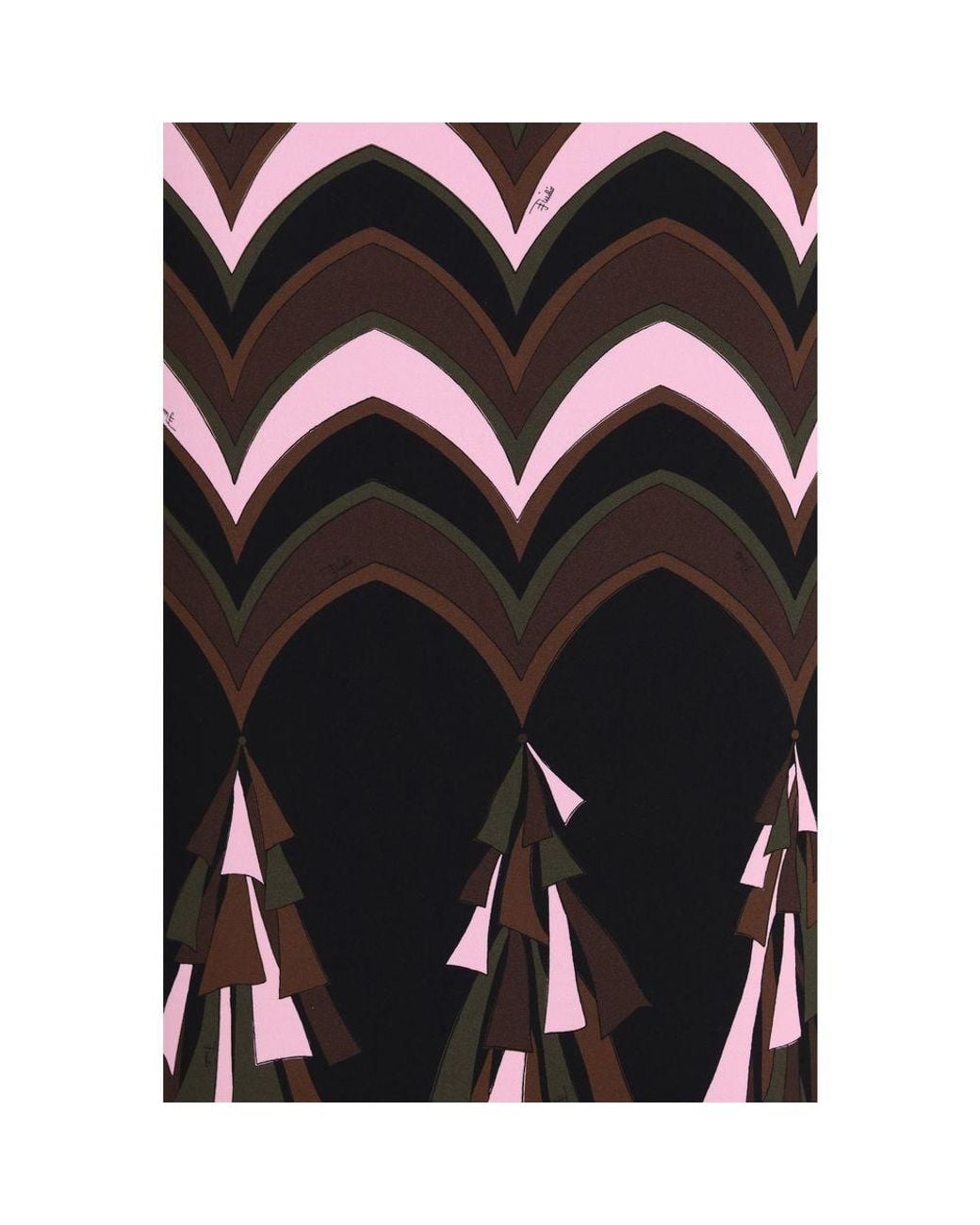 Emilio Pucci Black Multicolor Polyamide Long Skirt