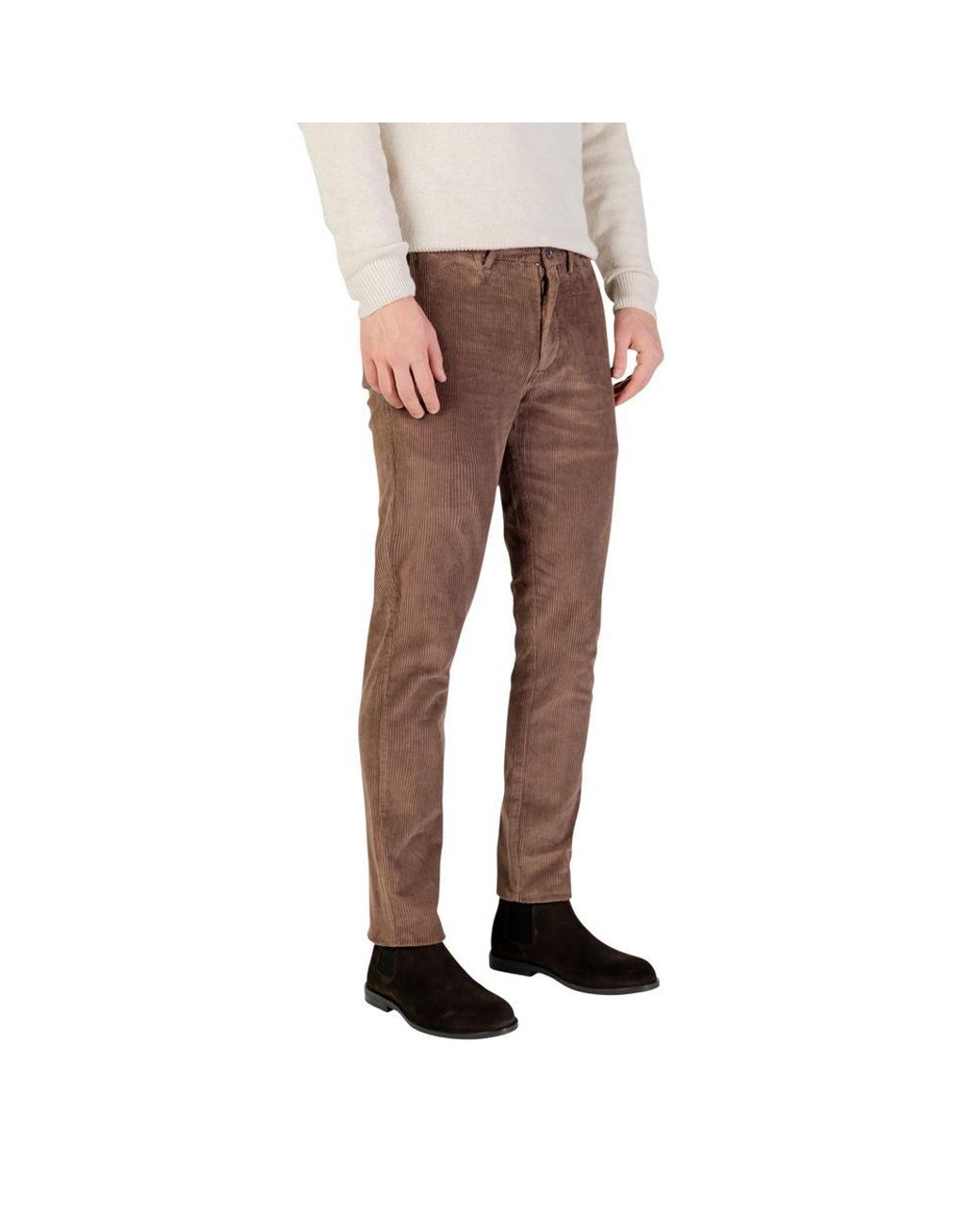 Borghese Brown Cotton Casual Pants for men