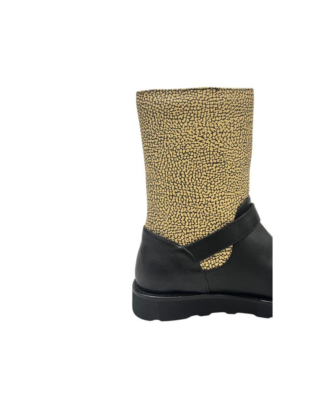 Borbonese Blue Beige Leather Boot