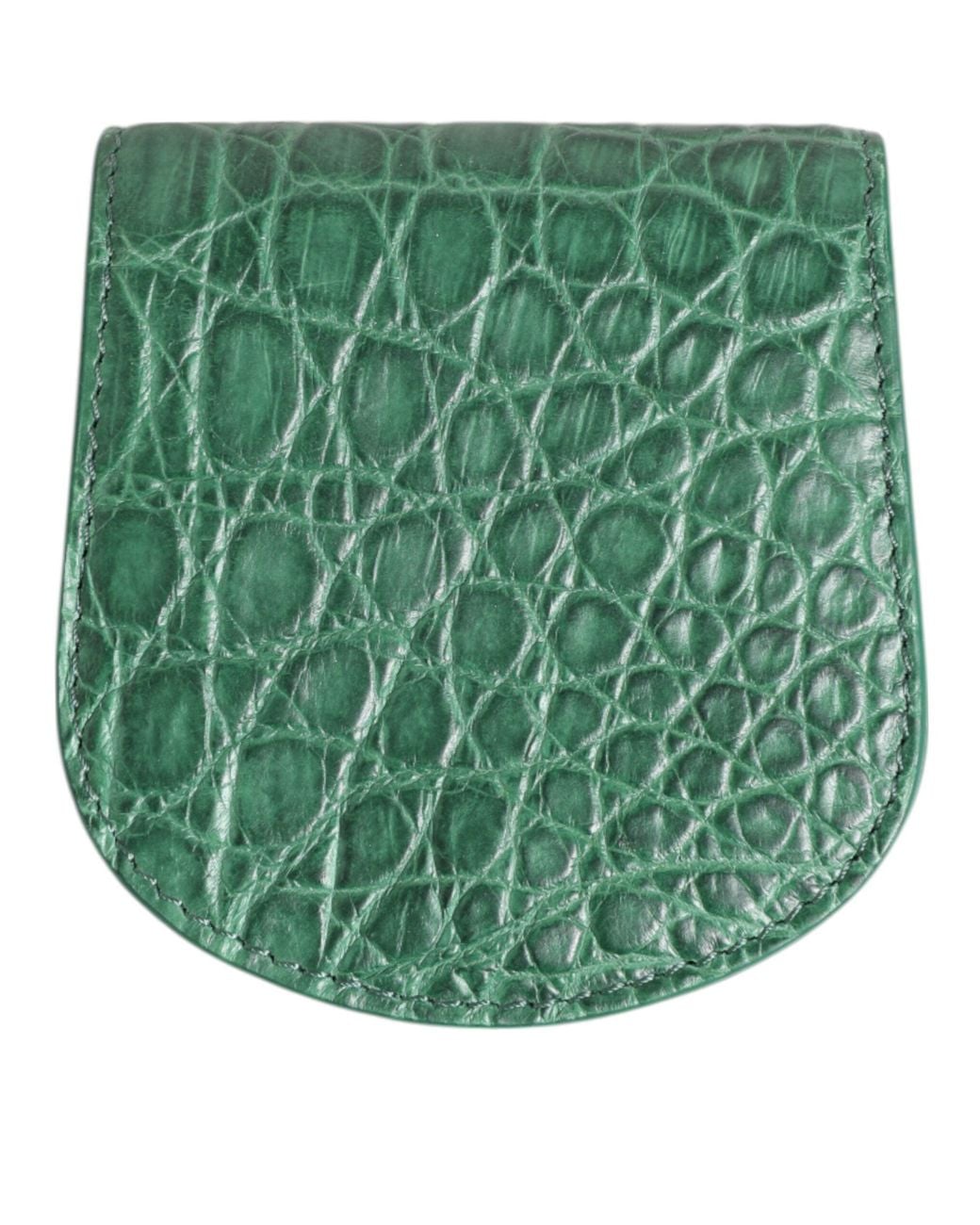 Dolce & Gabbana Green Exotic Skin Coin Condom Case Holder Pocket Wallet for men