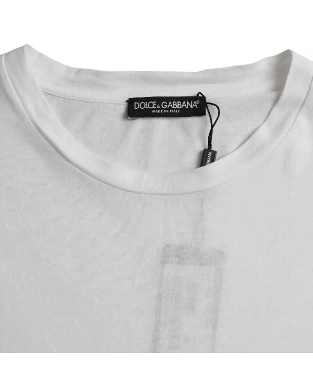 Dolce & Gabbana Gray Cotton Round Neck Short Sleeve T-Shirt for men