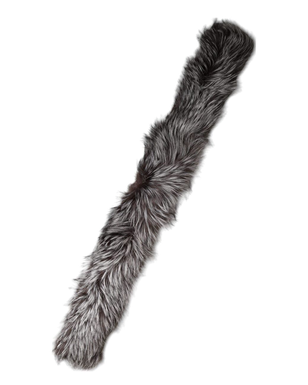 Dolce & Gabbana Gray Fox Fur Neck Wrap Warmer Winter Scarf