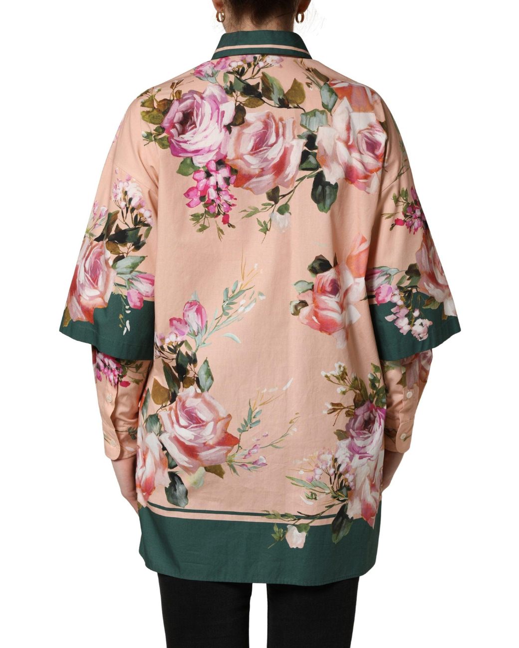 Dolce & Gabbana Multicolor Pink Floral Cotton Button Front Shirt Top