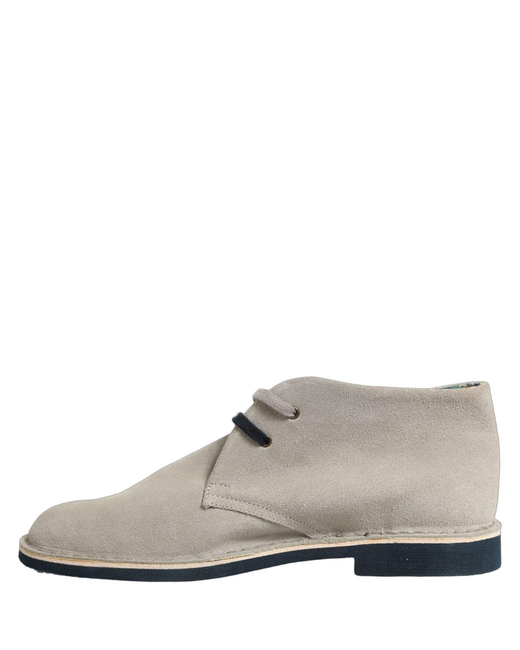 Pollini White Gray Suede Chukka Lace Up Men Ankle Boots Light for men