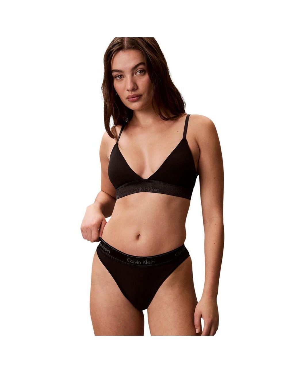 Calvin Klein Black Cotton Bra