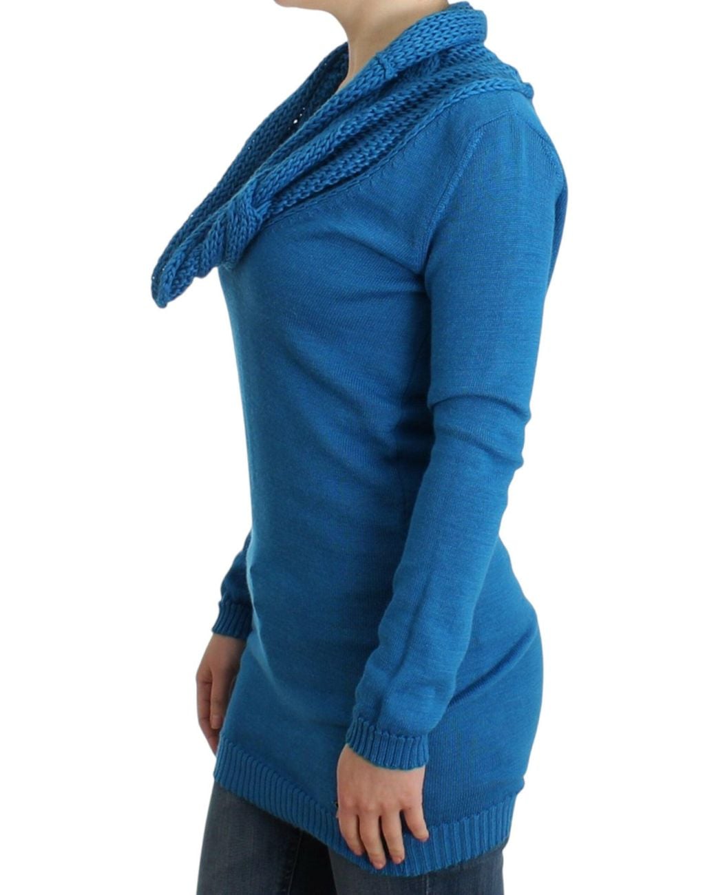 CoSTUME NATIONAL Blue Knitted Scoopneck Sweater