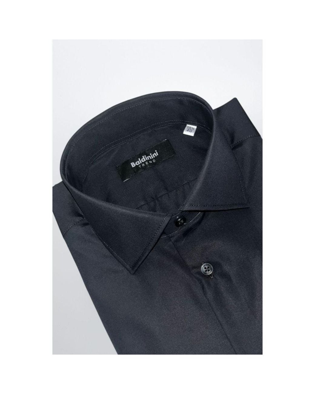 Baldinini Blue Black Cotton Men Shirt for men