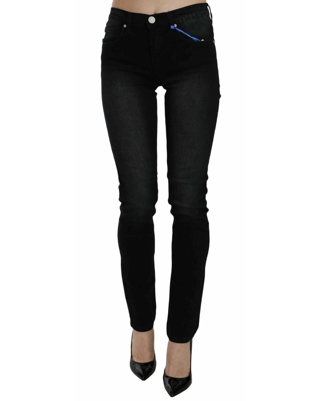 Versace Jeans Couture Dark Black Dora Slim Fit Denim Pants