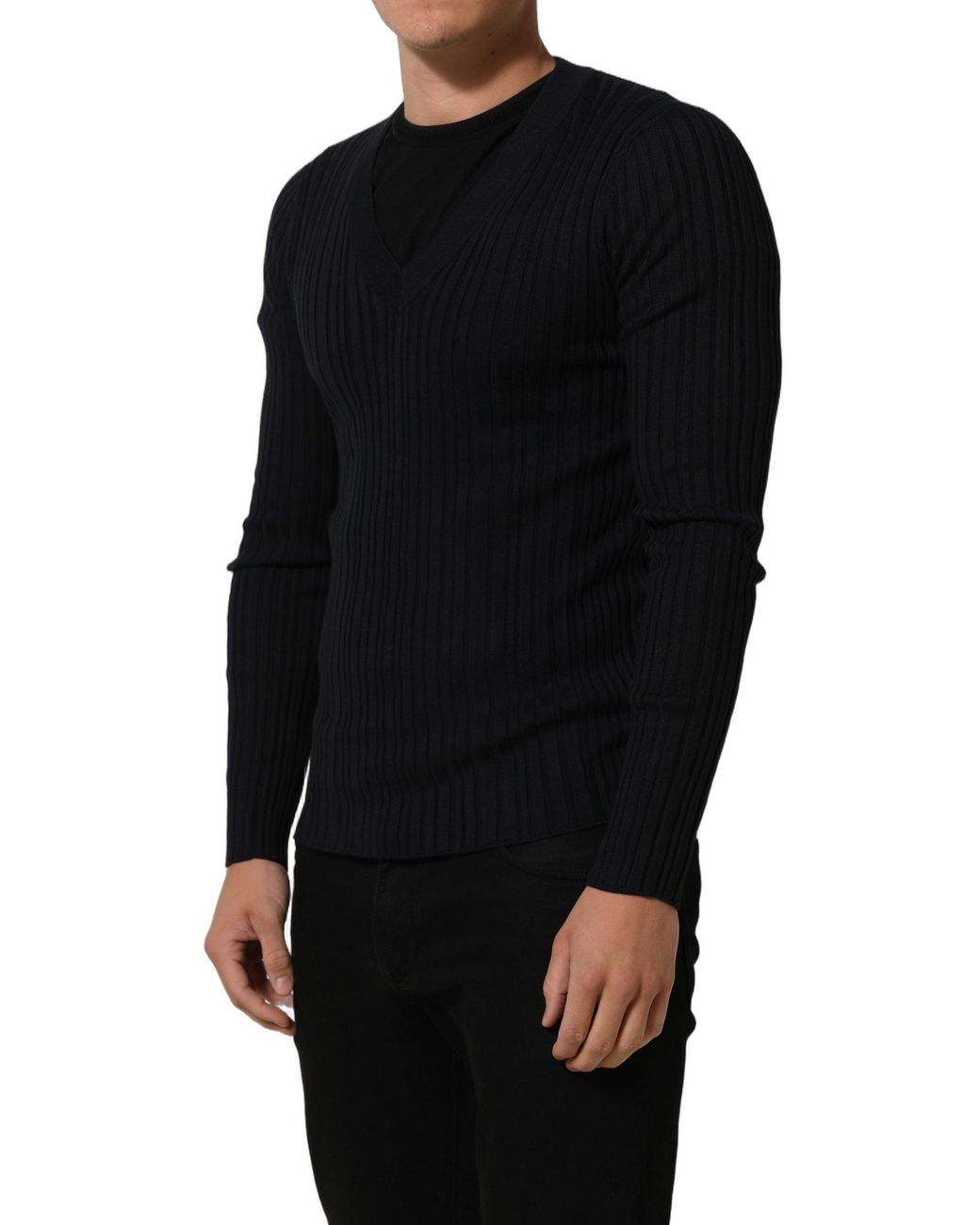 Dolce & Gabbana Black Silk Blend V for men