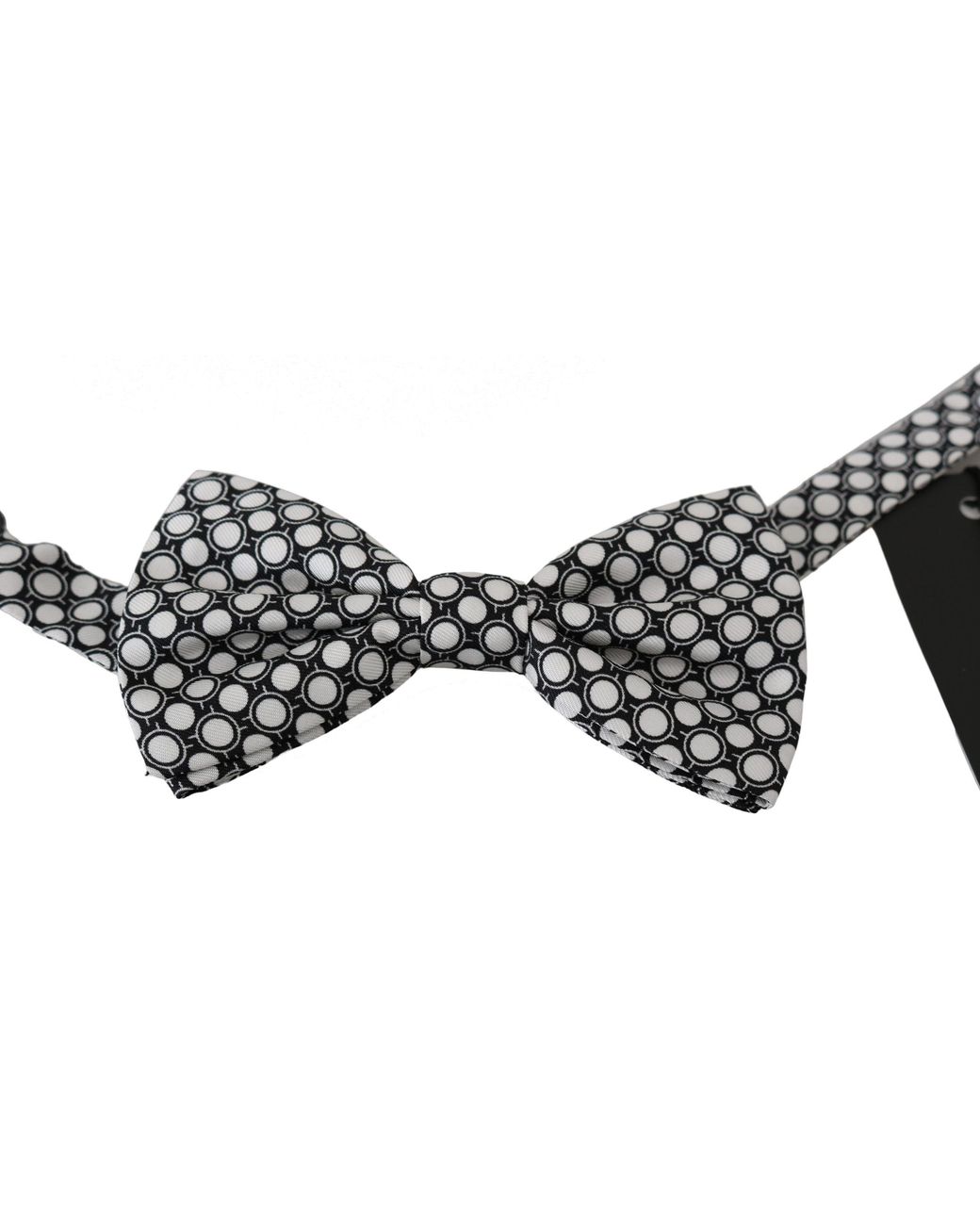 Dolce & Gabbana Black Circles Adjustable Neck Papillon Bow Tie for men