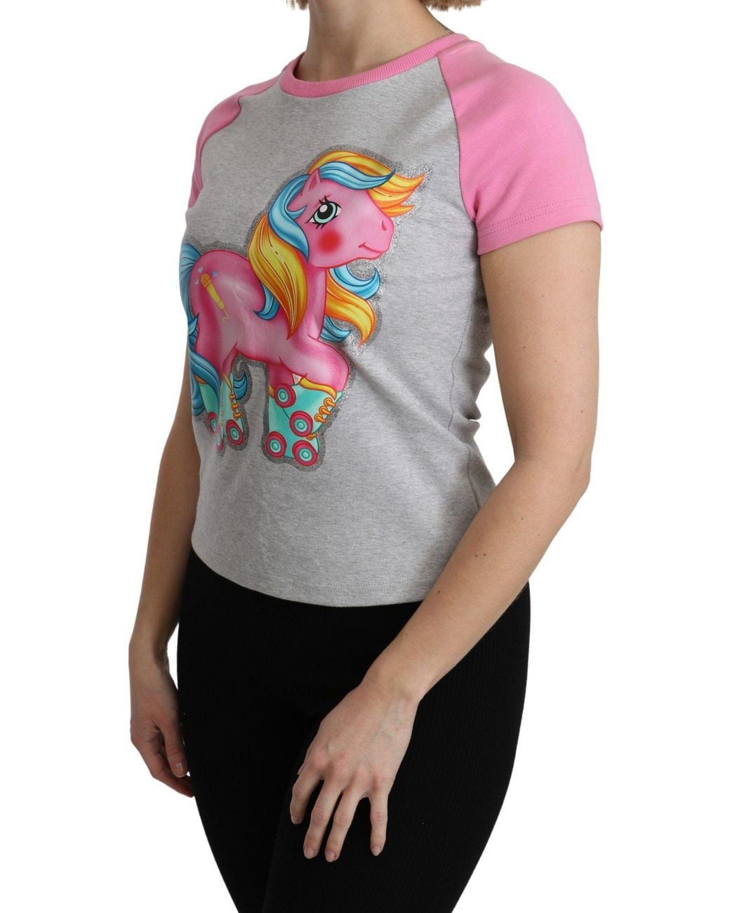 Moschino Gray Chic Crew Neck Cotton T-Shirt