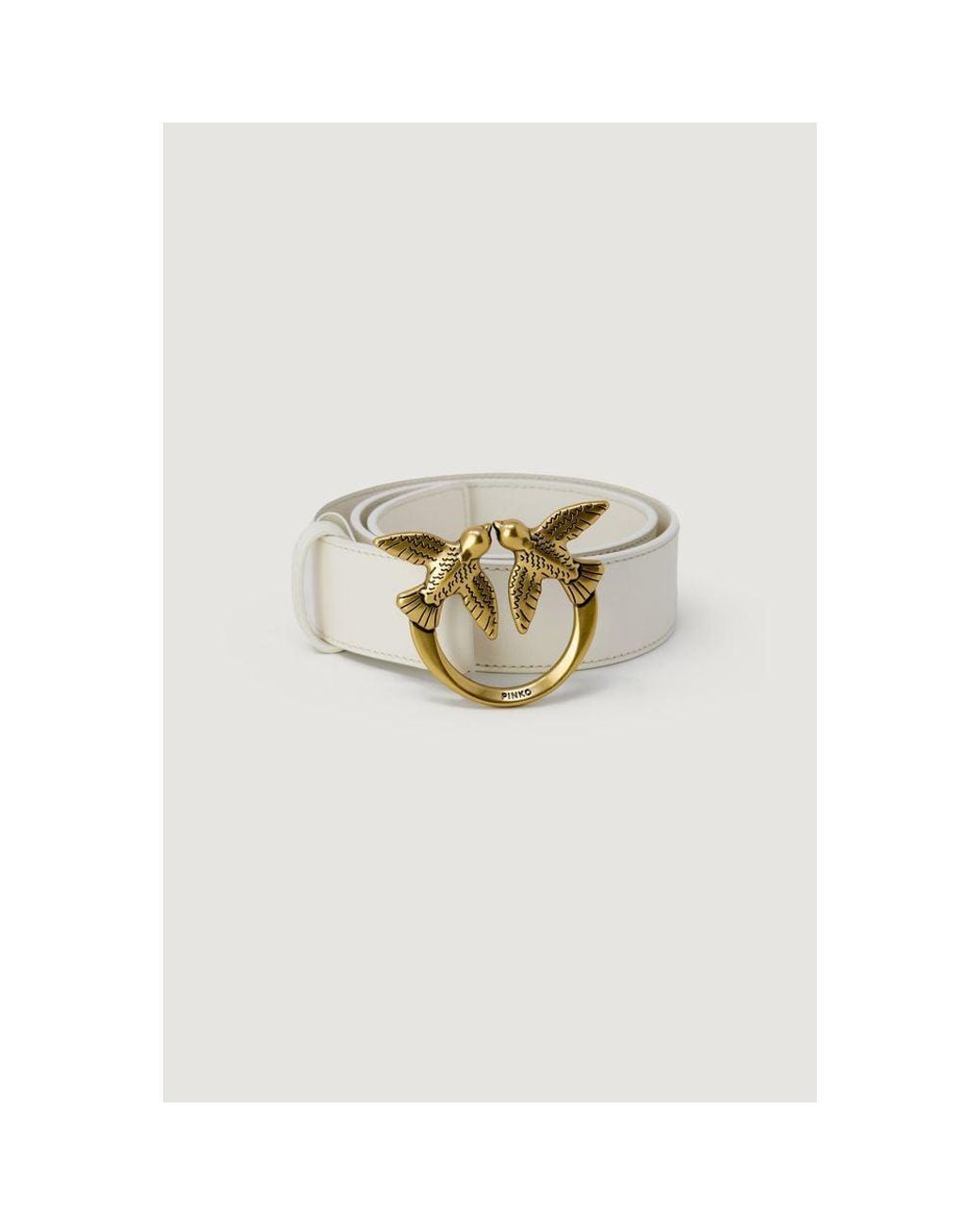 Pinko White Leather Regular Belt