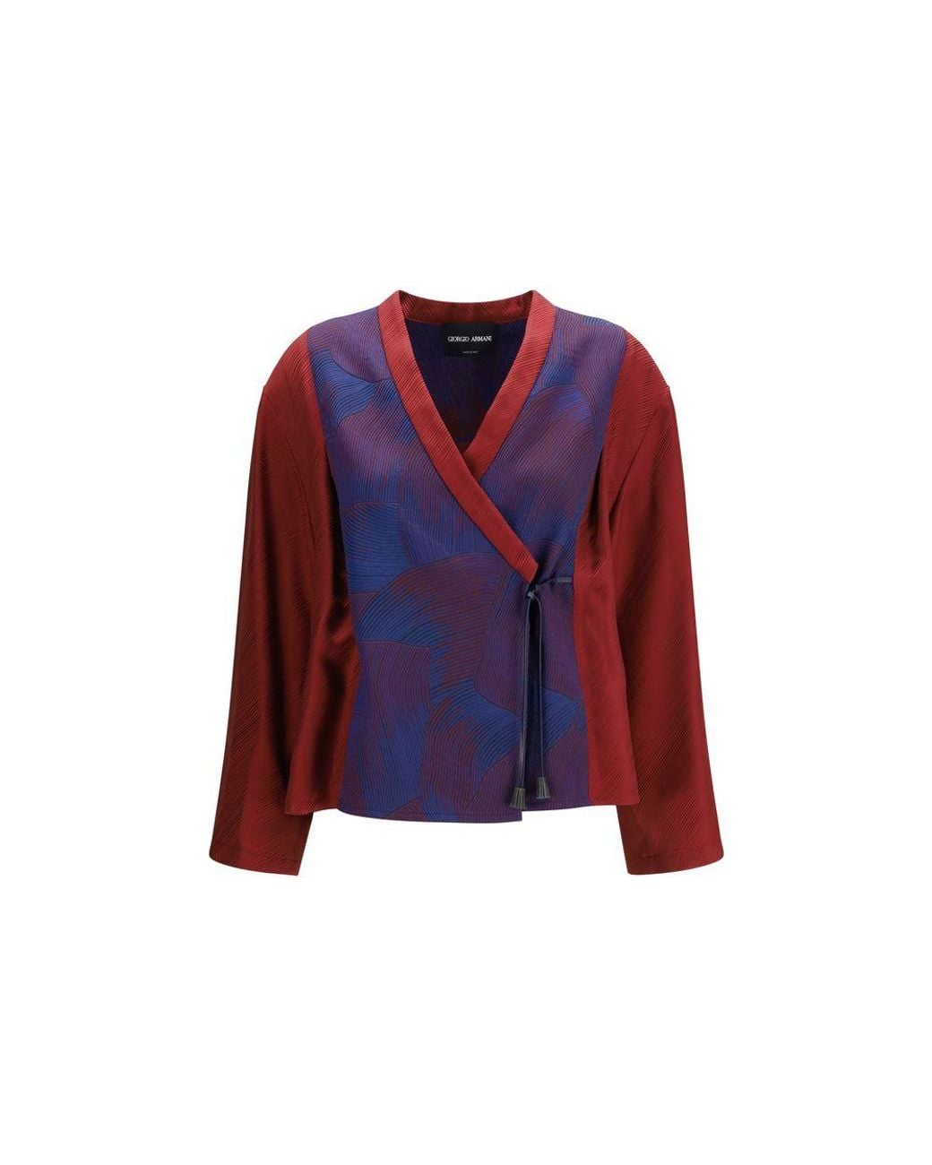 Giorgio Armani Red Multicolor Polyester Pattern Shirt