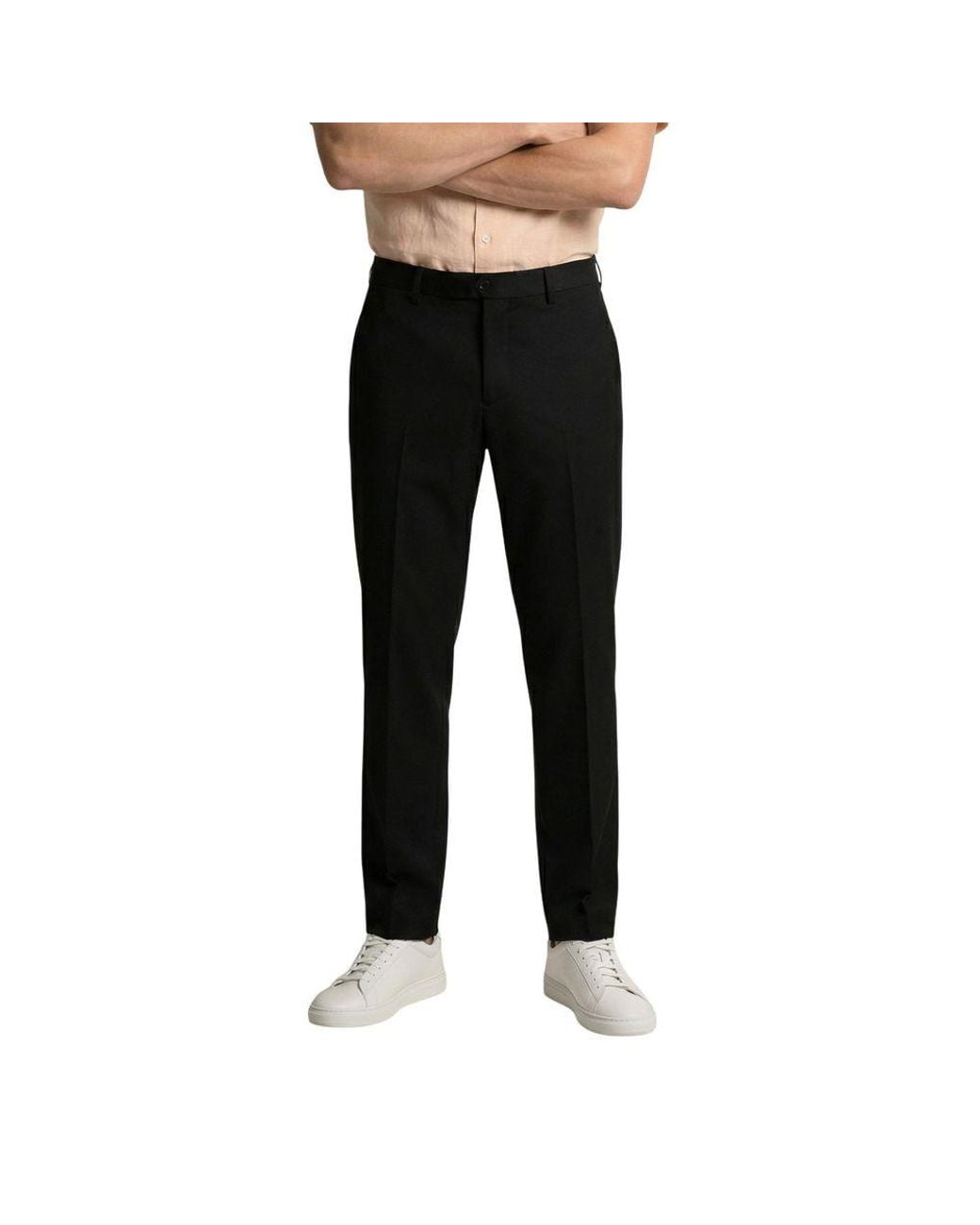 Gianni Lupo Black Polyester Skinny Pants for men