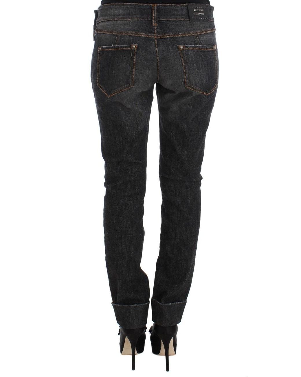 Ermanno Scervino Black Cotton Slim Fit Jeans