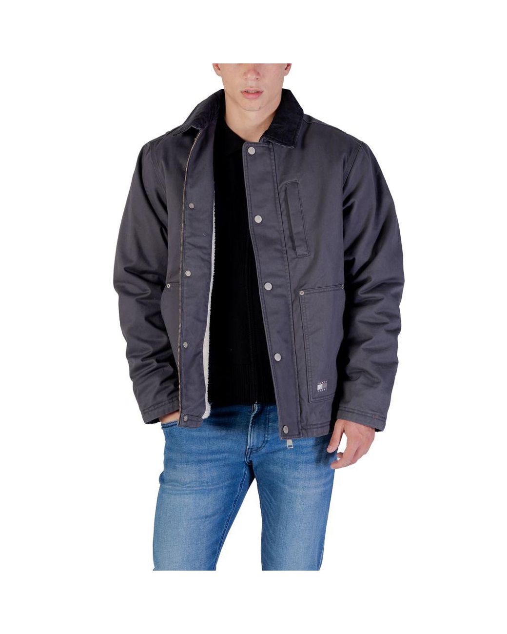 Tommy Hilfiger Blue Gray Recycled Cotton Denim Jacket for men