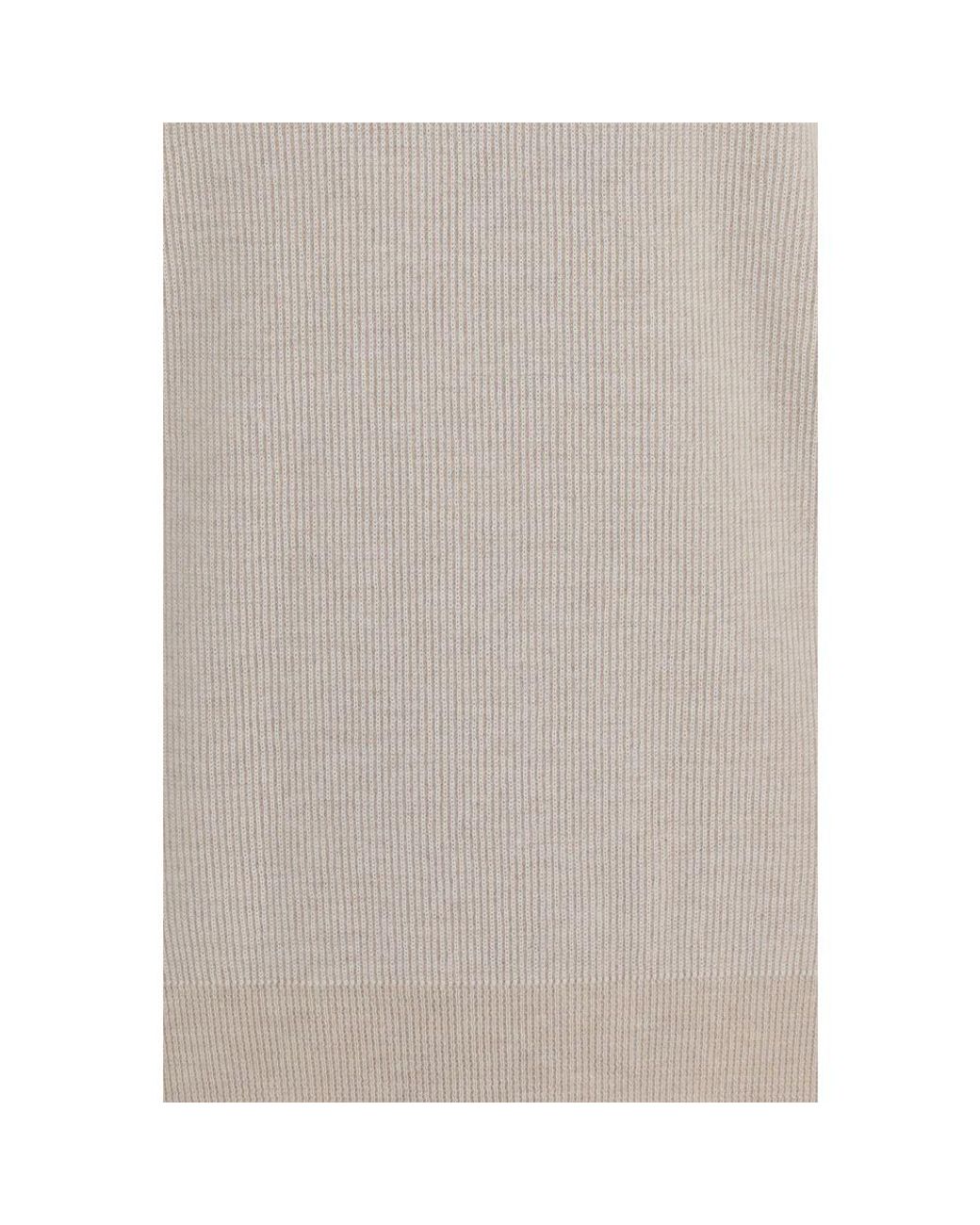 Brioni Gray Beige Cashmere Turtleneck for men