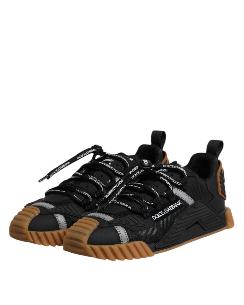 Dolce & Gabbana Black Logo Lace Up Low Top Ns1 Sneakers Shoes for men
