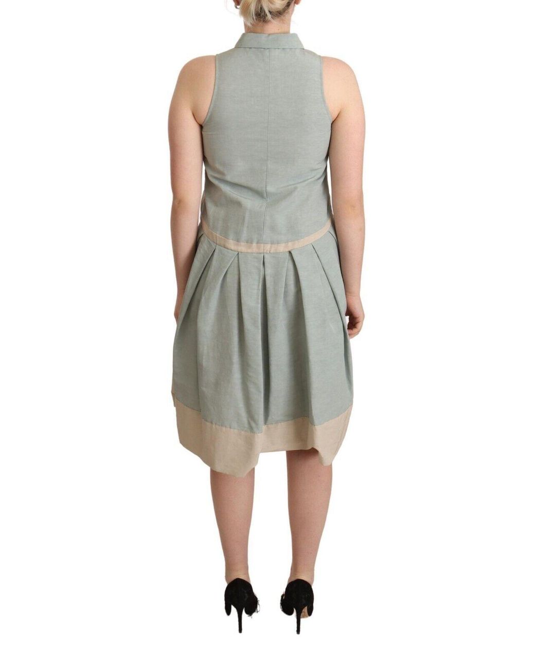 Comeforbreakfast Multicolor Collared Sleeveless Sheath Dress