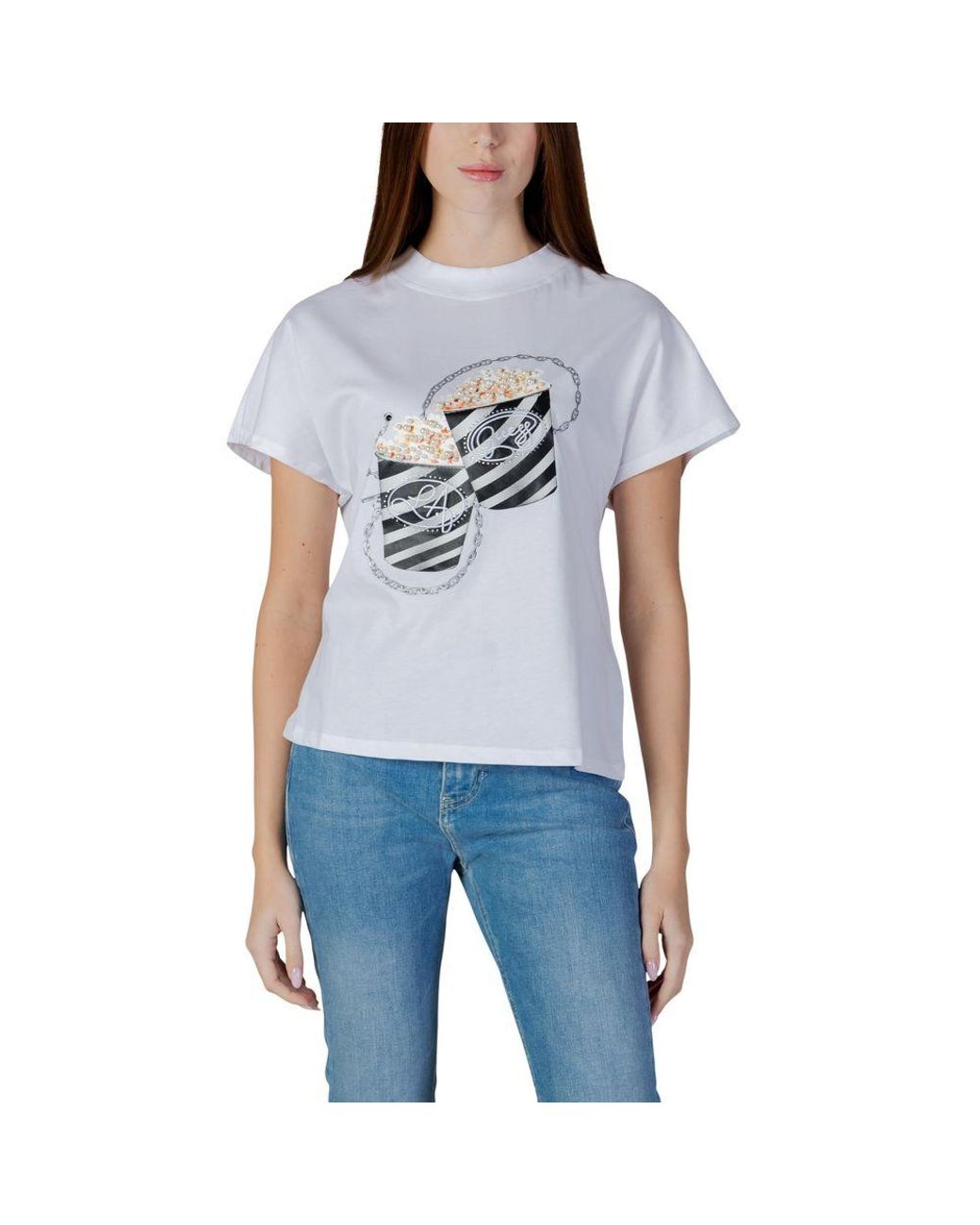 Guess Blue White Cotton T