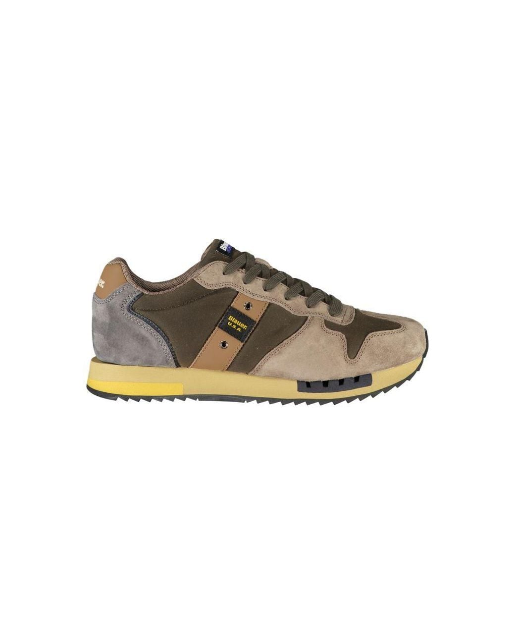 Blauer Brown Green Leather Men Sneaker for men