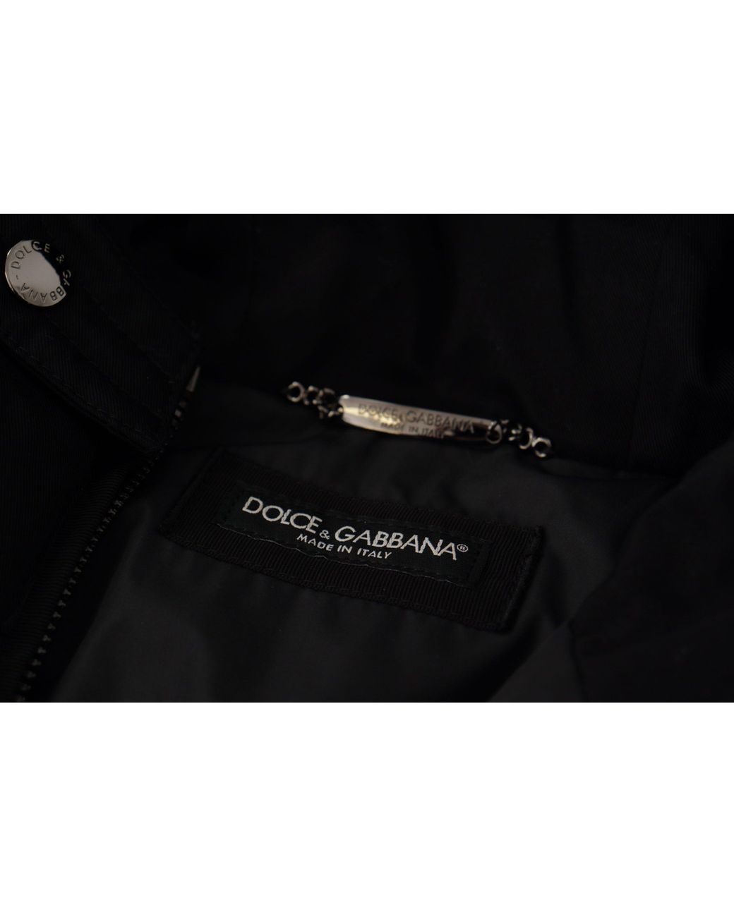 Dolce & Gabbana Black Nylon Hooded Parka Coat Winter Jacket for men