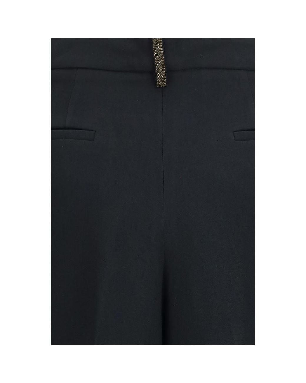 Fabiana Filippi Black Acetate Casual Pants